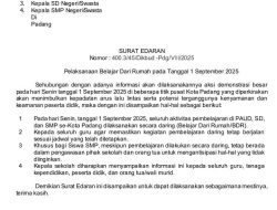 Demonstrasi Besar-Besaran, Siswa Sekolah di Padang Belajar dari Rumah