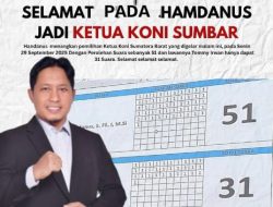 Menang dengan 51 Suara, Hamdanus Terpilih Jadi Ketua KONI Sumbar 2025–2029