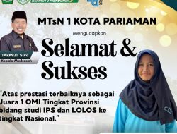 Siswi MTsN 1 Pariaman Juara 1 Olimpiade Tingkat Sumbar, Lolos ke Tingkat Nasional