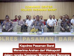 Kapolres Pasaman Barat Ikuti Zoom Meeting Bersama Wakapolri Terkait Kesiapsiagaan Menghadapi Bencana