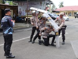 Polres Pasaman Barat Gelar Latihan Dalmas, Tingkatkan Kemampuan Pengendali Massa Personel