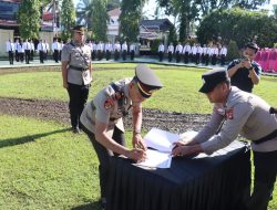 Kapolres Pasaman Barat AKBP Agung Tribawanto Pimpin Upacara Pelantikan Dan Sertijab Kapolsek
