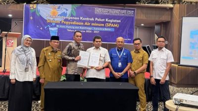 Disaksikan Dirut PDAM, SPAM Rp.284 Miliar Resmi Dikontrak, Warga Koto Tangah, Nanggalo, dan Kuranji Segera Nikmati Pasokan Air Bersih