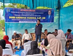 Ketua Komisi IV DPRD Sumbar Doni Harsiva Yandra Sosialisasikan Perda Penanggulangan Bencana di Pesisir Selatan