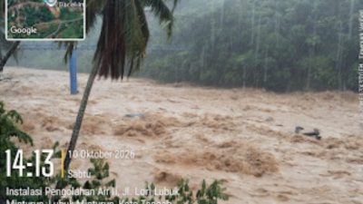 Hujan Deras Picu Luapan Sungai,Distribusi Air Bersih Perumda Air Minum Kota Padang Tergagnggu
