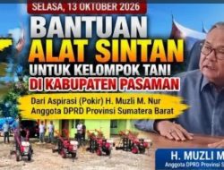 Perjuangkan Aspirasi, H. Muzli M. Nur Salurkan Bantuan Alat Pertanian untuk Kelompok Tani di Pasaman